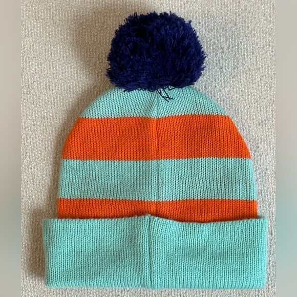 {Indikidual} Knitted stripe balaclava hat with funny eye holes and pom Pom - Picture 7 of 14